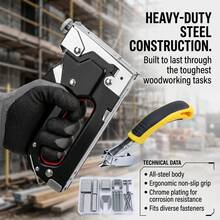 4-In-1 Heavy Duty Labor-Saving Staple Gun Set, Ergonomic Soft Rubber Handle Nailer, Shock-Absorbing Wear-Resistant Stapler - Heavy Duty Labor-Saving, Shock-Absorbing, Ultra-Long Life, Anti-Vibration Pad Design, Suitable For Woodworking, Home Decor, Garden Repair, Daily Office, School Crafts, DIY Projects For Families Across States. Heavy Duty Labor-Saving Manual Men's Tool, 4-In-1 Household Tool, Shock-Absorbing Professional Woodworking Tool, Universal DIY Tool For All States, Labor-Saving Easy-To-Use Home Decor Tool, Convenient School Supplies, Efficient Labor-Saving Office Supplies. - Multiple Styles - View 10
