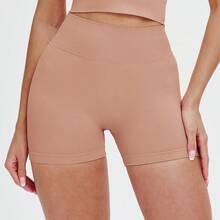 Women's Knitted High Elasticity Sports Shorts, Butt-Lifting Design, Perfect For Sports And Exercise - Pink - View 6