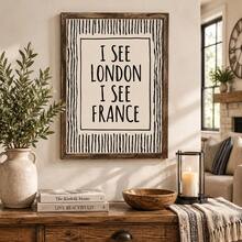 I See London France 黑色幽默浴室語錄裝飾畫，居家裝飾 奇趣風格 極簡藝術 復古條紋 - I See London France - 查看 1