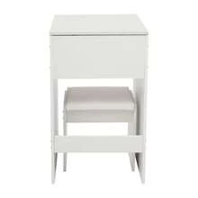 YUNRUX Vanity Table With Mirror, Compact Vanity Table With Storage Compartments And Stool, Bedroom Dresser - 白色 - 查看 6