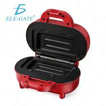 Grill de Contacto Compacto Rojo para 1-2 Sándwiches, Recubrimiento Antiadherente Antideslizante, Fácil Limpieza para Paninis Quesadillas - Rojo - Ver 1