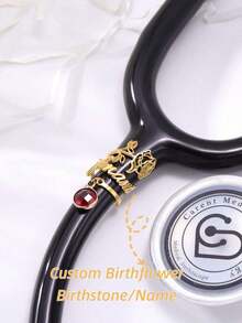 Custom Stethoscope Name Tag, Personalized Handmade Stethoscope Charm With ID Label, Suitable For Nurses, Doctors, Medical Professionals. Stethoscope Accessory, Sunflower Pattern, Fashionable And Minimalist, Suitable For Autumn Wear, Unisex, Casual And Cute. Customizable, Personalized, Unique, Ideal Birthday Or Graduation Gift For Men. - Multicolor - View 1