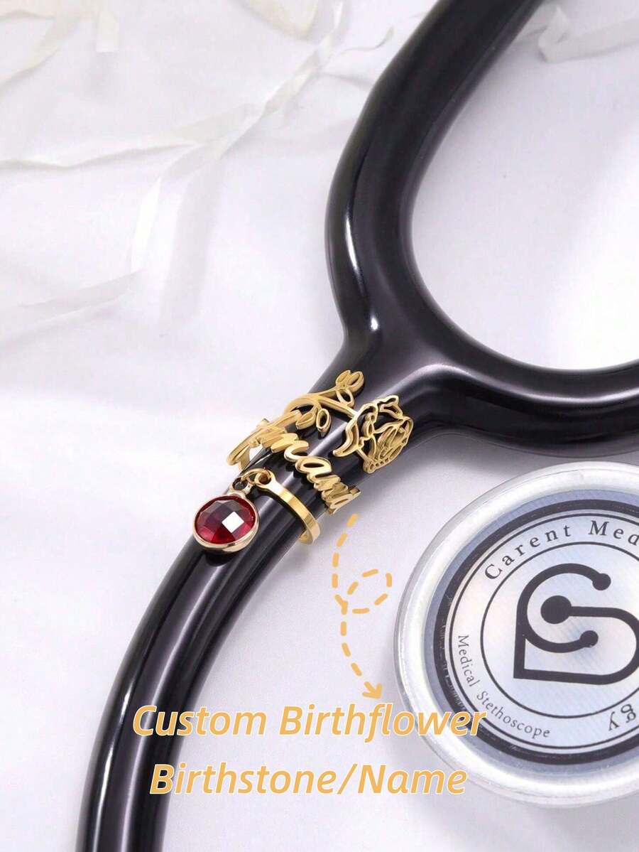 Custom Stethoscope Name Tag, Personalized Handmade Stethoscope Charm With ID Label, Suitable For Nurses, Doctors, Medical Professionals. Stethoscope Accessory, Sunflower Pattern, Fashionable And Minimalist, Suitable For Autumn Wear, Unisex, Casual And Cute. Customizable, Personalized, Unique, Ideal Birthday Or Graduation Gift For Men. - Multicolor - View 1