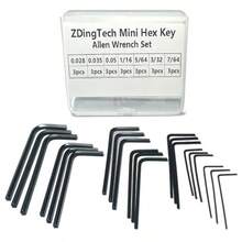 21pcs Set, Wrench Sets Tool Kit, Imperial L Shape Micro Allen Wrench, 0.028, 0.035, 0.05, 1/16", 5/64", 3/32", 7/64", Each 3 Set - Black - View 3