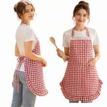 Kitchen Apron Chef Apron Suitable For Women With Pockets And Adjustable Neck Strap And Long Ties - Multicolor - View 1
