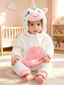 1Pc Baby Autumn Winter With Double Zipper Cartoon Animal Pattern Cute Comfortable Unisex Baby Supplies Suitable For Everyday Wear - Multicolor - View 10