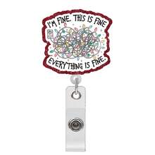 Cute Funny Slogan Retractable Badge Reel Clip, Medical Nurse Worker ID Badge Holder, Funny Quote Name Tag Reel Accessories For Hospital Staff - Blue Rad - View 12