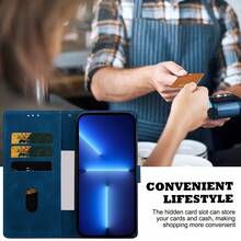 GLANDOTU Casing PU Minimalis Motif Papan Catur Kulit Dilengkapi Desain Dompet Flip Tipis Bergaya Bisnis dengan Ukiran 3D, Slot Kartu, dan Stand, Kompatibel dengan Berbagai Merek, Cocok sebagai Hadiah Ulang Tahun Musim Semi, Versi Internasional, Bukan Versi Domestik - Biru - View 6