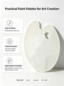 Palet Datar Plastik untuk Mencampur Cat, Permukaan Halus Mudah Dibersihkan, Palet Lukisan Kapasitas Besar, Alat Kreatif Universal untuk Akrilik dan Cat Air - Palet datar plastik - View 5