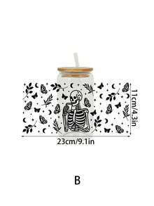 Halloween Cup Stickers Halloween Series Friction Transfer Film Long-Lasting UV DTF Cup Body Stickers Cute Ghost Pumpkin Skull Waterproof Friction Transfer Mug Stickers Decals, Suitable For Cup Handmade DIY, Party Gifts, Autumn Halloween Party Decoration, Autumn Home Decor - Multicolor - View 11