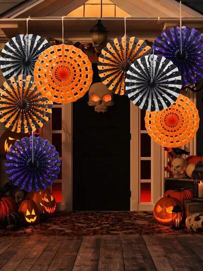 4PCS Halloween Paper Fan Decorations Hanging Bat Cutout Folding Paper Fans Black Orange Purple Hanging Paper Ornaments For Halloween Wall Window Ceiling Indoor Outdoor Home Bar Haunted House Festival Spooky Party Scene Layout Backdrop