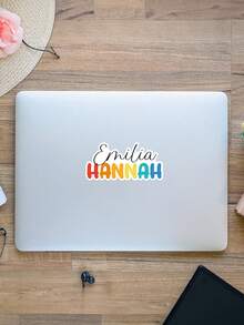 Personalized Custom Name Stickers, Double-Layer Font Colorful Name Labels, Gift Marking Stickers, Custom Text Name Stickers, Double-Layer Handwritten Style Name Stickers, Party Gift Bag & Water Cup Decoration, Waterproof Self-Adhesive, Gift Marking DIY Decoration - Multicolor - View 18