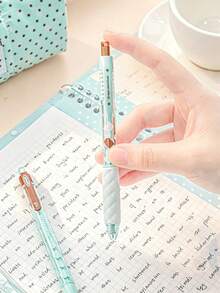 2/4pcs Strawberry Chocolate Scented Pen Set: 0.5mm Retractable Ballpoint Pens, Includes 1 Scented Pen And 1 Erasable Pen, Quick-Drying Black Ink, Suitable For Writing, Ergonomic Grip, Ideal For Study, Exams And Office Use - A - View 6