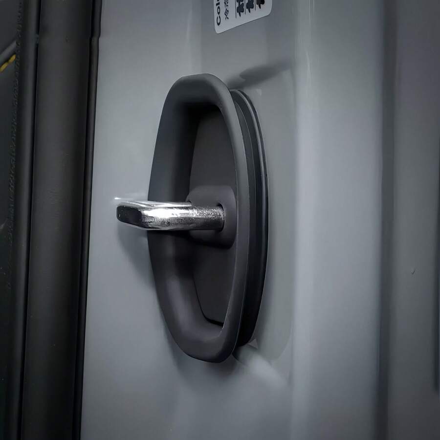4pcs Car Door Lock Protector Cover, Door Lock Cap, Shock Absorption Noise Reduction, Sound Absorption, Rubber Pad, Sealing Patch, Cushion Pad, Rust-Proof Plastic Pad, Universal Car Door Accessory Protector Cover