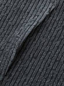 1pc Men's Grey Hooded Sweatshirt Jacket, 3D Diagonal Ribbed Knit Fabric, Soft & Thick, Smooth Full Zip Closure, Easy To Put On And Take Off, Suitable For Daily Commute, Autumn/Winter Layering, Vintage Vibe Short Hooded Jacket - Grey - View 6