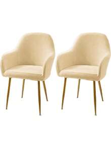 1pc Curved Armrest Chair Cover, High Elasticity Solid Color Polyester Fiber All-Season Chair Slipcover - Light Yellow - View 8