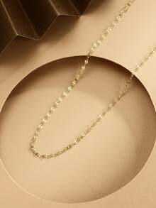 LEKANI S925 Sterling Silver Necklace 1pc Lip Pendant Necklace Shimmering Simple Chain Minimalist Niche Design Exquisite Gift For Girlfriend Best Friend Daily Layering Collarbone Necklace - Gold - View 6