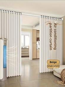 Minimalist Foldable Room Divider Curtain Shower Curtain - Windproof, Foldable, With Hooks And Storage Ties, Modern Polyester Material, Suitable For Living Room/Bedroom/Kitchen, Multiple Colors And Sizes Available, Easy To Care, Pleated Design - Multicolor - View 3