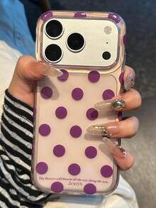 Cute Clear Polka Dot Soft Back Phone Case Compatible With IPhone 17 Pro Max 17 Pro 16 Pro 16 15 14 13 Pro Max 14 15 16 Plus 17 13 16 Transparent Simple Lovely Style Phone Cover Shell Gift - Purple Wave Point - View 2