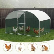 Heavy-Duty Walk-In Chicken Run With Galvanized Steel Frame – UV-Resistant Cover, Lockable Door, Quick-Assembly Poultry Enclosure For Chickens, Ducks, Rabbits & Guinea Pigs – Ideal For Backyard, Garden Or Lawn Use – Sturdy, Weather-Resistant Small Ani - 3x4m - View 2