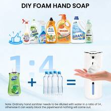 1pc 380ml Large Capacity Touchless Electric Smart Infrared Automatic Soap Dispenser, No-Press Quick Dispensing Pump For Home Detergent, Portable Hand Soap Bottle, Kitchen & Bathroom Gadget, Suitable For Schools, Hospitals, Hotels And Public Places, Spring New Arrival - View 12