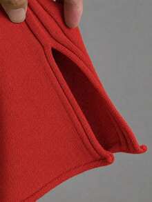 2pcs/Set Solid Color Crew Neck Long Sleeve Top And Pants Casual Outfit Fall Winter Cloth For Women Women'S Oversized Round Neck Sweater&Wide-LegPants - 紅色 - 查看 5