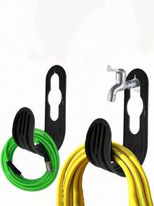 1pc/Household Wall-Mounted Garden Retractable Hose Storage Rack Outdoor Faucet Hook Garden Organizer Soft Hose Storage Rack - A - View 5