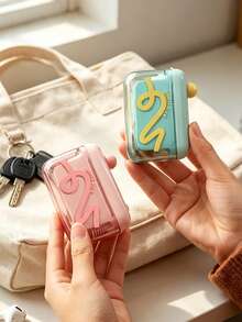 1pc Automatic Pop-Up Toothpick Holder, Premium Portable Mini Toothpick Storage Box, Rectangular Toothpick Dispenser, Suitable For Home And Office Desk - Multicolor - View 4