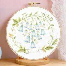 3 Styles French Hanging Floral 3D Embroidery Full Material Kit Wisteria/Bellflower/Mixed Bouquet, Zero-Base Beginner Handmade DIY With Embroidery Hoop, Home Decor Creative Gift - Multicolor - View 7