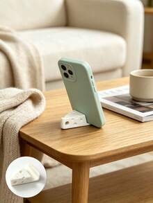 1pc Cheese Phone Stand, Portable Desktop Phone Holder With Key Chain Pendant, Multi-Functional Use, Can Be Used As A Pendant - Multicolor - View 1