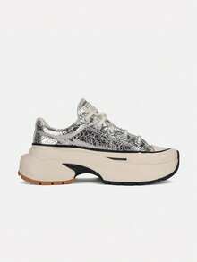 Converse Unisex Chuck Taylor SEASONAL Canvas Low-Top Sneakers A24282C - Silver - View 2