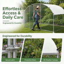 Heavy-Duty Walk-In Chicken Run With Galvanized Steel Frame – UV-Resistant Cover, Lockable Door, Quick-Assembly Poultry Enclosure For Chickens, Ducks, Rabbits & Guinea Pigs – Ideal For Backyard, Garden Or Lawn Use – Sturdy, Weather-Resistant Small Ani - 3x2m - View 9