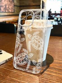 透明白色海龜彩繪防摔透明手機殼，適用於 iPhone 14、14 Pro、14 Pro Max、13、13 Pro、13 Pro Max、11、11 Pro Max、12、12 Pro、12 Pro Max、XR、7、8、GES2、XS、15、15 Pro、15 Pro Max、16、16 Pro、16 Pro Max / 系列 - 彩色 - 查看 3