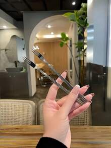 6件組不鏽鋼水果叉，西式設計，長6.8英吋，歐式創意沙拉叉，亦可作為水果叉、甜點叉與蛋糕叉使用 - 彩色 - 查看 6