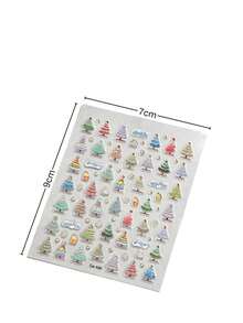 1 Set Aesthetic Stickers, Multi-Color Christmas Tree Pattern, Suitable For Laptop, Christmas Holiday Decoration Graphics, Camera, Instant Camera, Phone Case, Water Cup, Cosmetic Storage Box, Hair Dryer Shell, Metal Decor - K - View 7