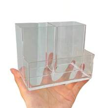 Transparent Acrylic Nail Art Tool Storage Box, Multi-Compartment Design, Transparent Makeup Brush Storage Box With Drawers, Nail File And Nail Art Tool Storage Box, Space-Saving Vanity Storage Box, Durable And Easy To Clean Acrylic Storage Box - Clear - View 10