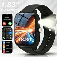 ZhiKexing 1.83 吋 HD 螢幕智慧運動手錶，附手電筒、藍牙通話、多種運動模式、久坐提醒等多功能，適合送給朋友與情侶的禮物，兼容 Android 與 iOS - 查看 1