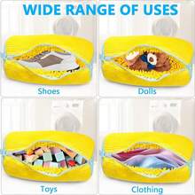 1pc 360° Shoe Washing Bag, Nylon Material, Suitable For All Shoe Types, Anti-Deformation, Reusable, With Zipper, 360° Deep Cleaning, Machine Washable, Air Dry, Soft Fleece Lining, Suitable For Sports Shoes And Casual Shoes, College Dorm Essential - Multicolor - View 6