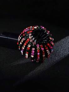 1 pieza Pinza de pelo extensible con nido de pájaro de strass, herramienta de peinado para moño desordenado, pinza de pelo de cristal brillante, accesorio para el cabello de la espalda de la mujer - Multicolor - Ver 3
