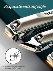 Professional High Carbon Steel Precision Manicure & Pedicure Set, Includes Nail Clippers, Nail File And Ear Pick, With Leather Portable Storage Box, Home Beauty Care Set, Travel Portable Box, Fashion Design - Multicolor - View 6