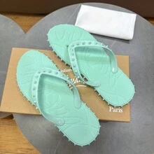 CL Explosion Red Rivet Sole Non-Slip Flat Heel Clip Foot Beach Sandals Outdoor Couples - 薄荷綠 - 查看 7