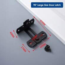 Barn Door Lock, 90 Degree Flip Latch, Angle Door Latch Buckle, Gate Latch For Barn, Pantry, Sliding Door, Pet Door, Stainless Steel Gate Hardware Black - Multicolor - View 9