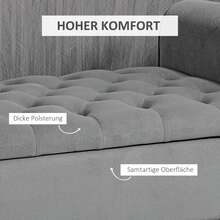Upholstered Bench, Bed Bench, Sitting Bench In Velvet Look, Hallway Bench With Storage For Bedroom, Up To 120 Kg Load Capacity, Grey, 126 X 48.5 X 47 Cm - Light Grey - View 8