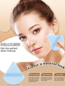 50PCS All-In-One Makeup Tools Set, Soft Makeup Sponges, Mini Sponges, Triangle Powder Puffs, Air Cushion & Mini Air Cushion Puffs For Foundation Concealer Loose Powder Setting, Wet Dry Dual Use Cosmetic Applicators, Daily Makeup Accessories For Women - Baby Blue - View 2