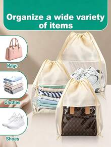 Dust-Proof Bags, Drawstring Bags, Storage Bags And Small Drawstring Pouches, Suitable For Handbags, Shoes, Wallets And Other Items - View 3