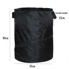 Foldable Hanging Multi-Function Car Storage Bucket, Outdoor Camping Chair Back Hanging Trash Can, Car Trash Can, Car Accessories, Mini Trash Can, Travel Cleaning, Picnic, Party Trash Can - Black - View 9