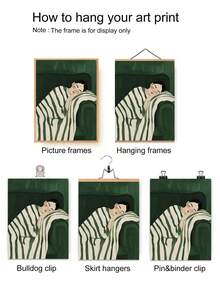 1pc Emerald Green Abstract Woman Wall Art Print, Contemporary Minimalist Figure Poster, Modern Unframed Canvas Decor For Living Room, Bedroom, Office - Character a - View 5