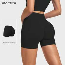 Women's Knitted High Elasticity Sports Shorts, Butt-Lifting Design, Perfect For Sports And Exercise - Black - View 9