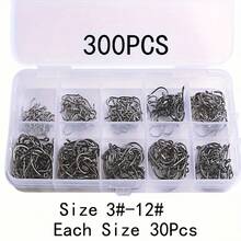 100/200/300/400/500pcs Of Circular Fishing Hook Set, Fishing Gear Accessories - Black - View 15
