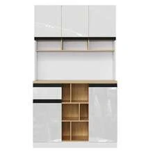 Modern White High Gloss Sideboard - Adjustable Shelves - 白色 - 查看 10